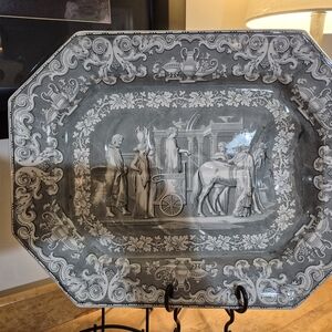 Joseph Clementon  Transferware Pottery "Ulysses following the car of Nausicaa"